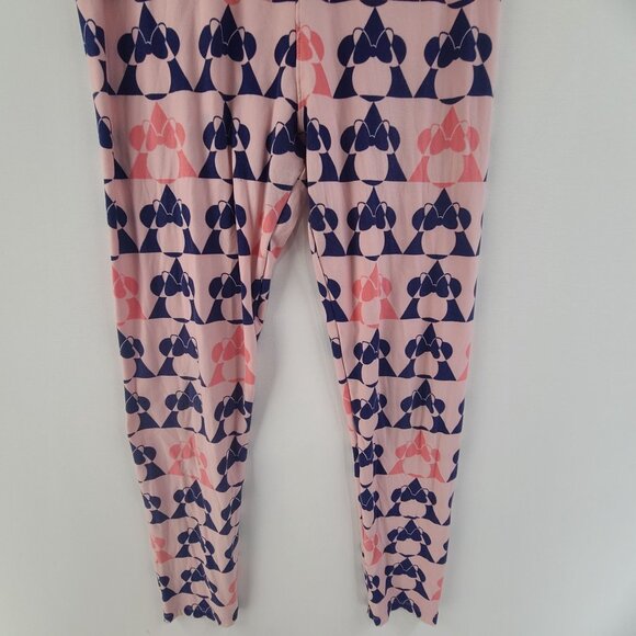 LulaRoe Women's Two Pack Leggings Pink/Blue One Size Disney Themed Soft Strech - Picture 9 of 12
